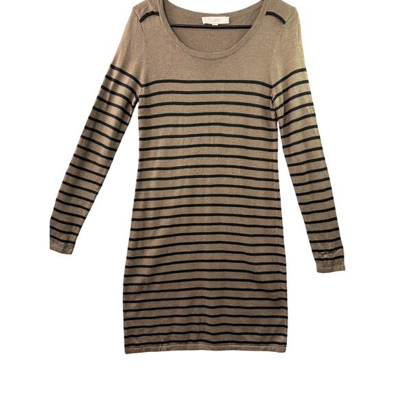 LOFT Dresses & Skirts - Ann Taylor LOFT Brown & Black Stripe Sweater Dress – Size S